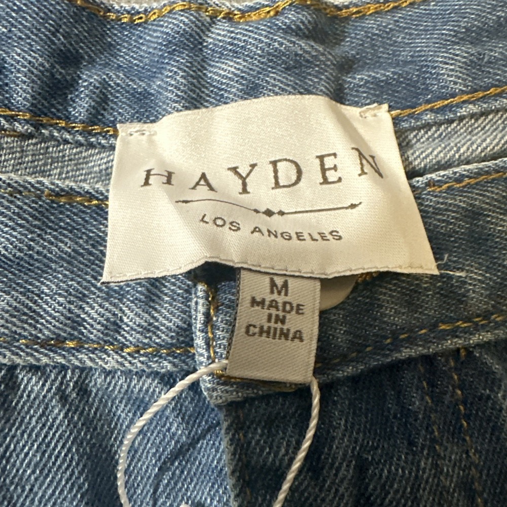 Hayden Womens‎ Medium Wash Distressed Colorful Sequins Festival Jean Shorts Med - Picture 2 of 12